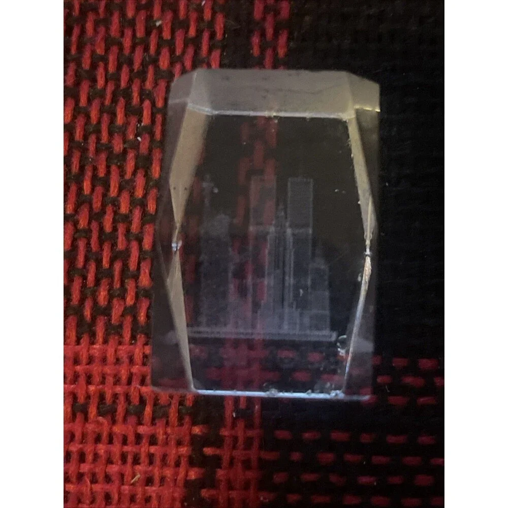 Vintage Souvenir Shot Glass New York City Highlights Twin Towers World Trade NYC